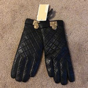 Michael Kors NWT XL black leather gloves